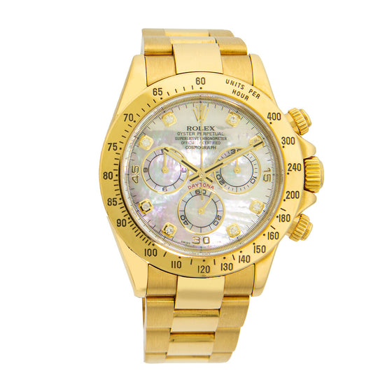 Rolex Cosmograph Daytona 40 mm 116528-GRYS Yellow Gold Luminous