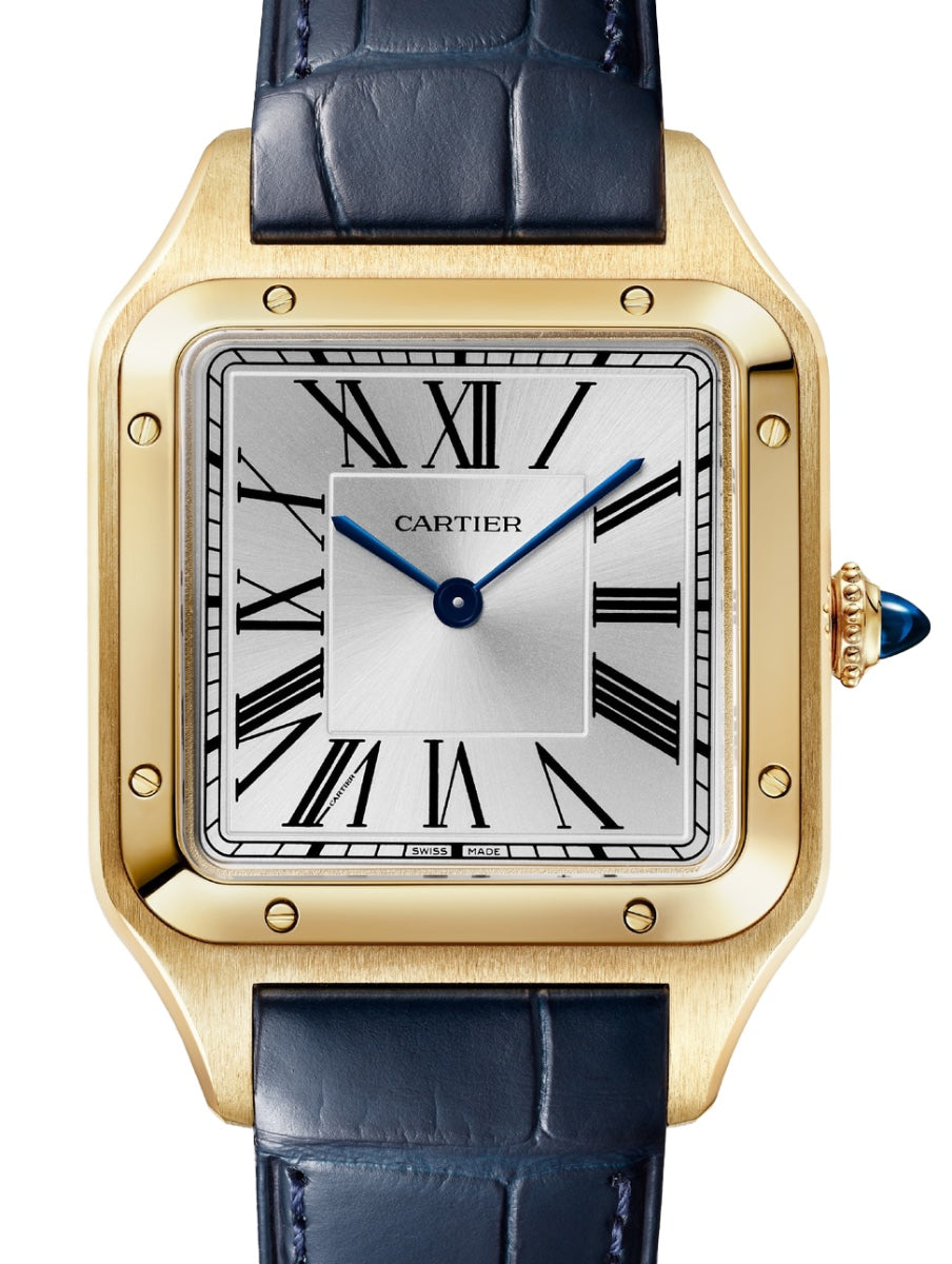 Santos De Cartier Large Yellow Gold Silver Dial WGSA0139