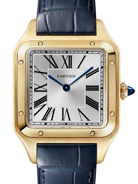 Santos De Cartier Large Yellow Gold Silver Dial WGSA0139
