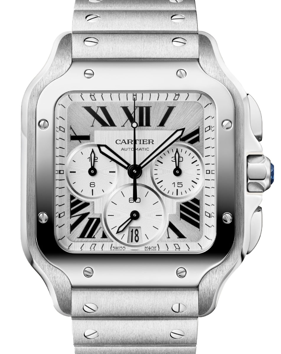 Santos De Cartier Steel Large Silver Dial WSSA0083