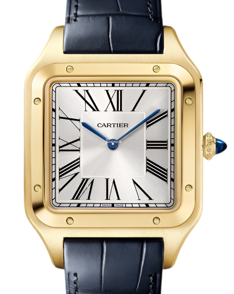 Santos-Dumont Extra-Large Yellow Gold Silver Dial WGSA0108