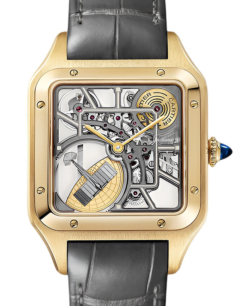 Santos-Dumont Micro-Rotor Skeleton Large Yellow Gold WHSA0043