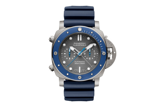Panerai Submersible Chrono Guillaume Nery Edition Titanium 47mm Blue Dial Rubber Strap PAM00983 - BRAND NEW