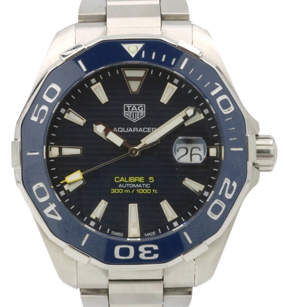 TAG Heuer Aquaracer Calibre 5 Stainless Steel Blue Index Dial & Ceramic Bezel WAY201B - PRE-OWNED