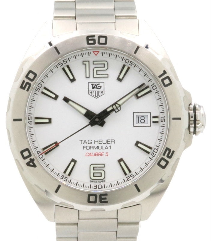 Tag Heuer Formula 1 Calibre 5 Stainless Steel White Dial Steel Bezel & Bracelet WAZ2114.BA0875 - PRE-OWNED