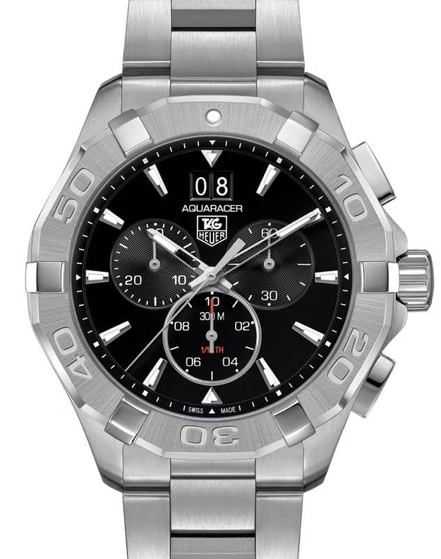 Tag Heuer Aquaracer Quartz Chronograph Stainless Steel 43mm Black Dial CAY1110.BA0927 - BRAND NEW