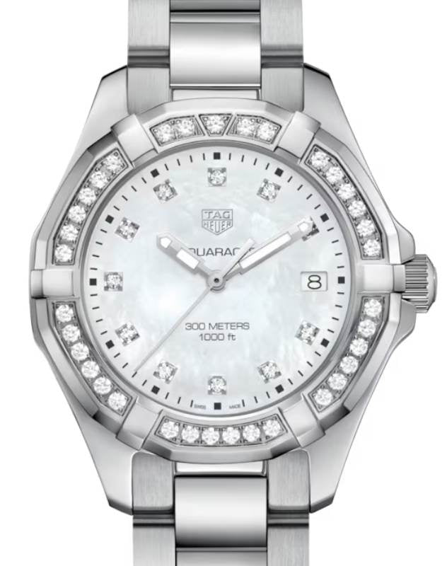 Tag Heuer Aquaracer Quartz Stainless Steel 35mm White Diamond Dial WBD131C.BA0748 - BRAND NEW
