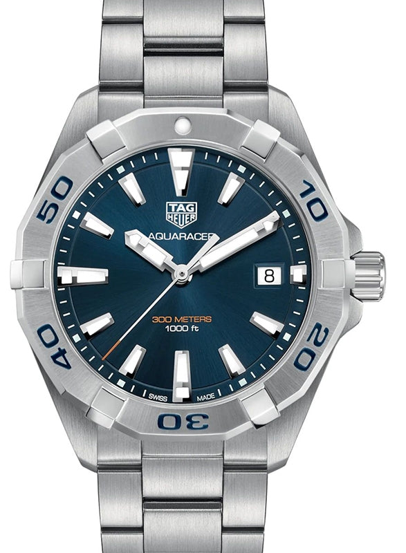 Tag Heuer Aquaracer Stainless Steel Blue Index Dial & Stainless Steel Bracelet WBD1112.BA0928 - BRAND NEW