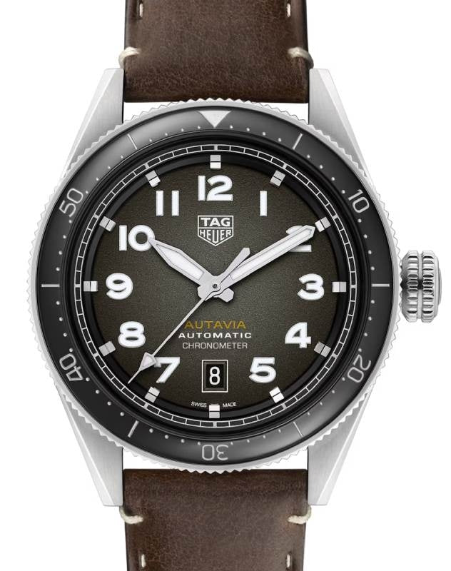 Tag Heuer Autavia Stainless Steel 42mm Black Dial Leather Strap WBE5114.FC8266 - BRAND NEW