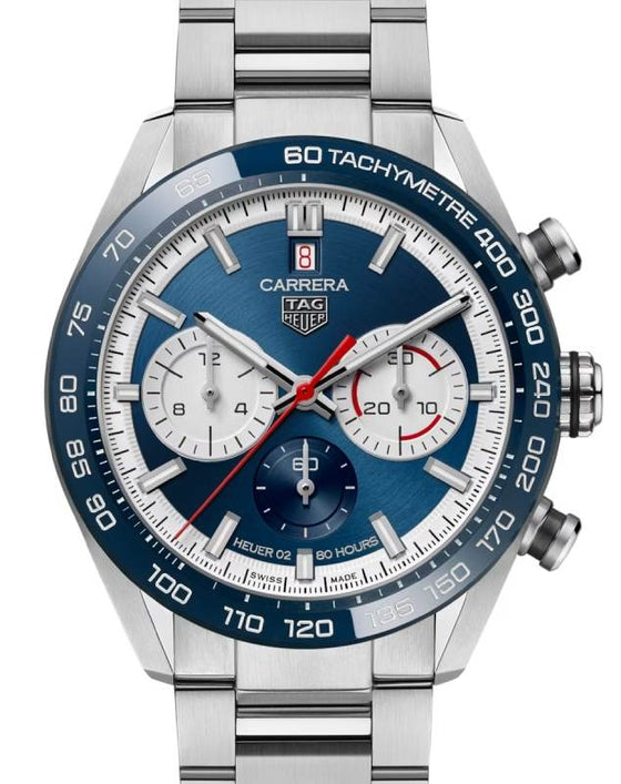 Tag Heuer Carrera 160 Years Anniversary Chronograph Stainless Steel/Ceramic 44mm Blue Dial CBN2A1E.BA0643 - BRAND NEW