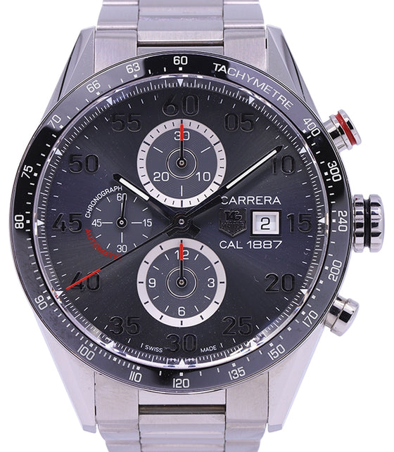 Tag Heuer Carrera Chronograph Stainless Steel Grey Arabic Dial & Stainless Steel Bracelet CAR2A11.BA0799 - PRE-OWNED