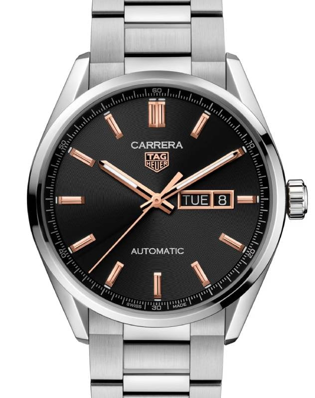Tag Heuer Carrera Day-Date Stainless Steel 41mm Black Dial WBN2013.BA0640 - BRAND NEW