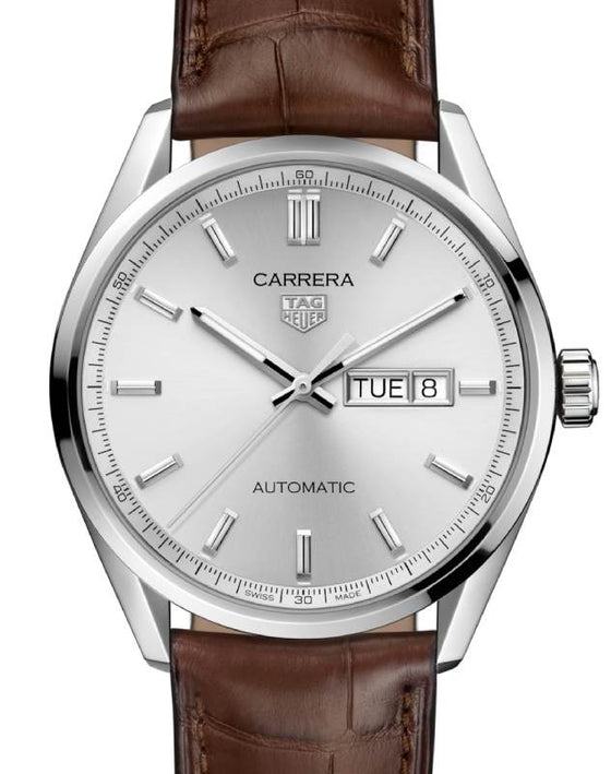 Tag Heuer Carrera Day-Date Stainless Steel 41mm Grey Dial Leather Strap WBN2011.FC6484 - BRAND NEW