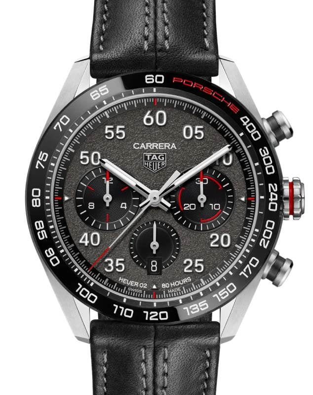 Tag Heuer Carrera Porsche Special Edition Chronograph Stainless Steel/Ceramic 44mm Grey Dial Leather Strap CBN2A1F.FC6492 - BRAND NEW