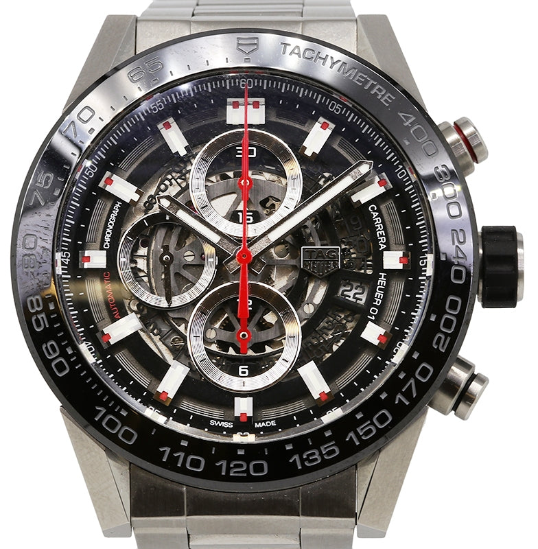 Tag Heuer Carrera Stainless Steel Black Index Dial & Stainless Steel Bracelet CAR2A1W.BA0703 - PRE-OWNED