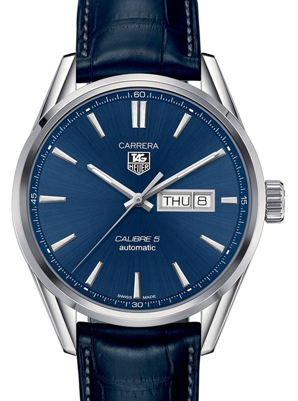Tag Heuer Carrera Stainless Steel Blue Index Dial & Leather Strap WAR201E.FC6292 - BRAND NEW