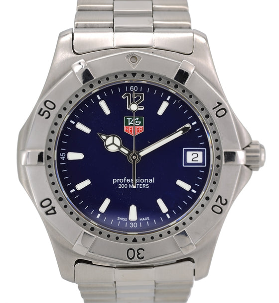 Tag Heuer Professional Stainless Steel Blue Index Dial & Stainless Steel Bracelet WK1113 - PRE-OWNED