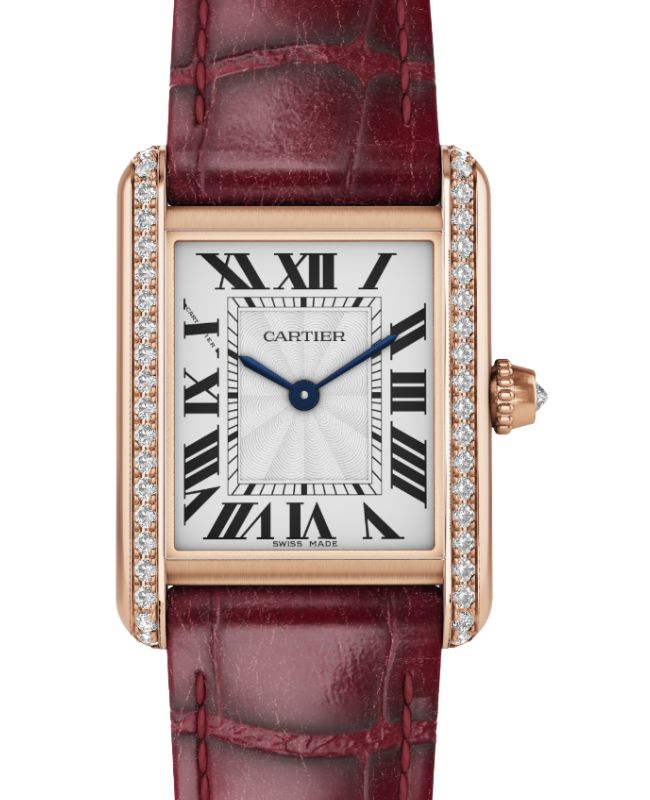 Tank Louis Cartier Small Manual Winding Rose Gold/Diamonds Silver Dial WJTA0037