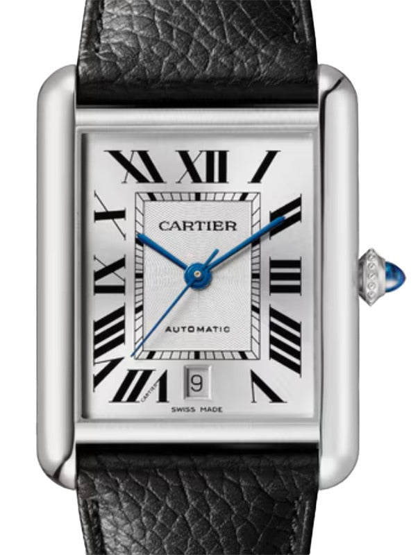 Tank Must De Cartier Extra Large Steel Leather Strap WSTA0141