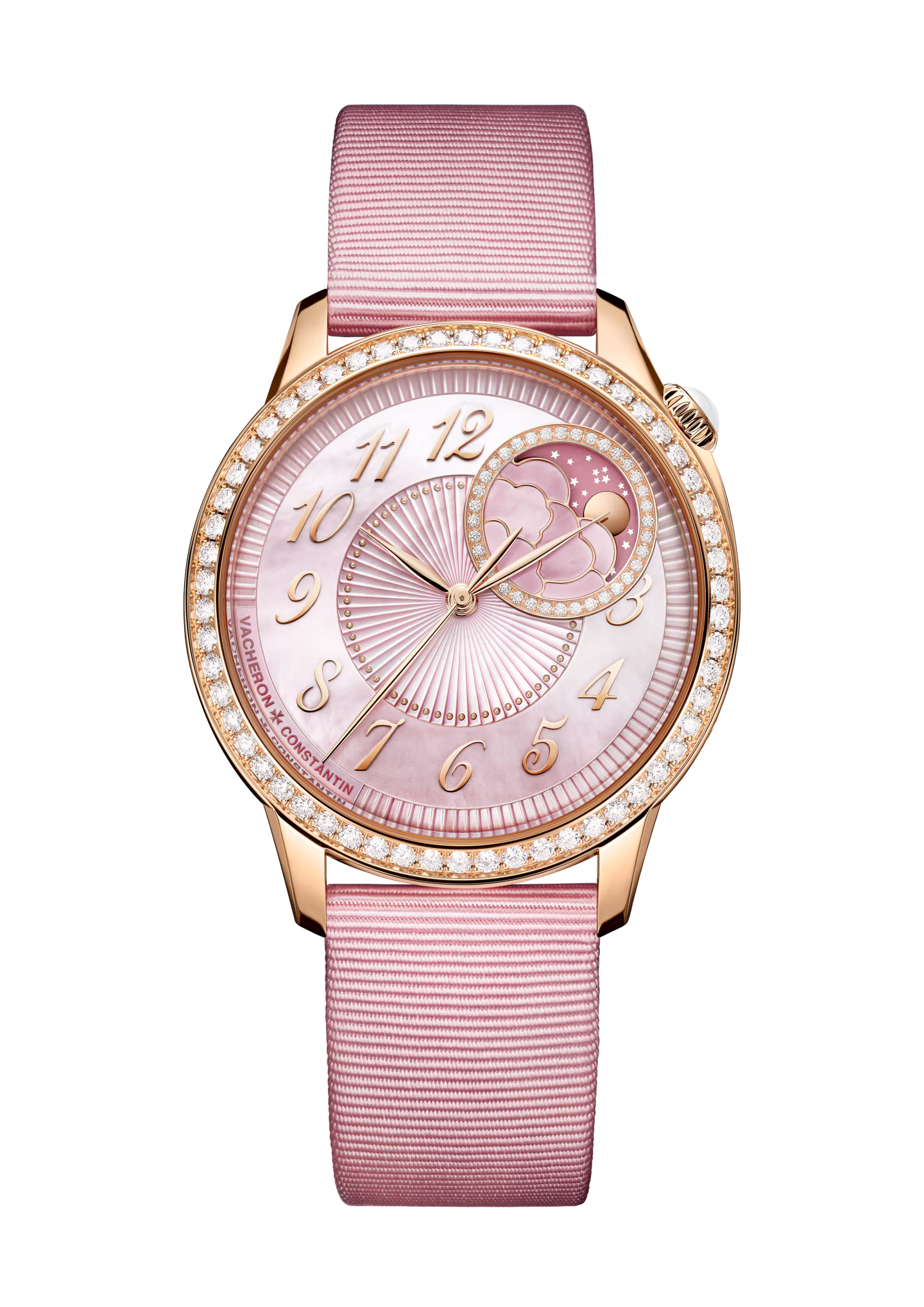 Vacheron Constantin Egerie Moon Phase 37mm Pink Rose Gold/Diamonds 8005F/120R-H002 - BRAND NEW