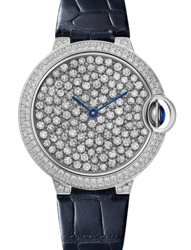 Cartier Ballon Bleu De Cartier 18K White Gold Set Brilliant-Cut Diamonds Dial HPI01515 - BRAND NEW