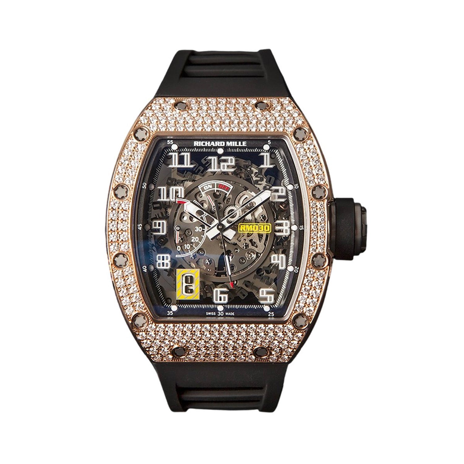 Richard Mille Automatic Winding with Declutchable Rotor Rose Gold Diamond Bezel RM 030
