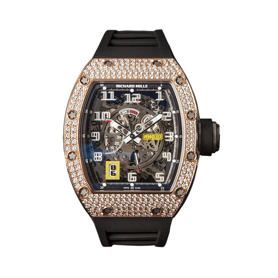 Richard Mille Automatic Winding with Declutchable Rotor Rose Gold Diamond Bezel RM 030