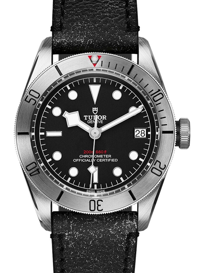 Tudor Heritage Black Bay Black Dial & Stainless Steel Bezel Leather Bracelet 41mm 79730