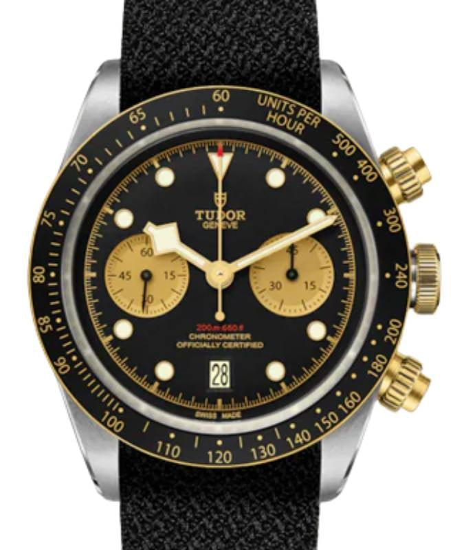 Tudor Black Bay Chrono S&G Stainless Steel Black Dial 41mm Fabric Strap M79363N-0003