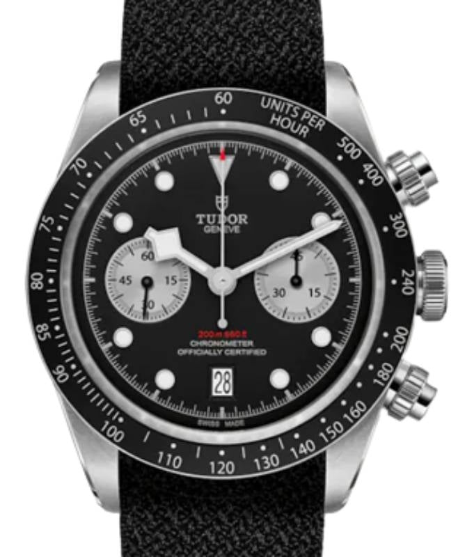 Tudor Black Bay Chrono Stainless Steel Black Dial 41mm Fabric Strap M79360N-0007