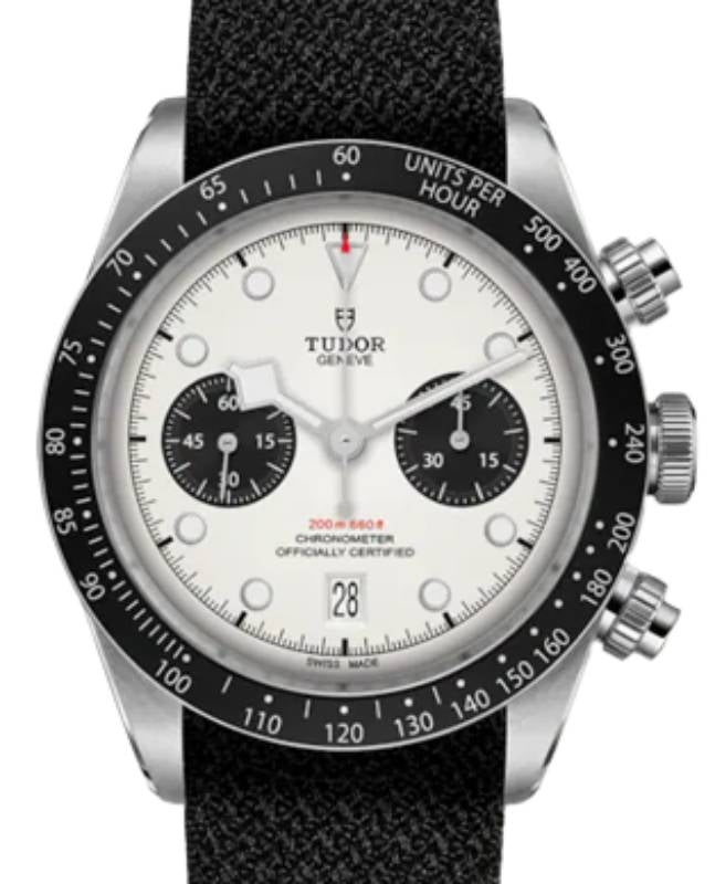 Tudor Black Bay Chrono Stainless Steel Silver Dial 41mm Fabric Strap M79360N-0008