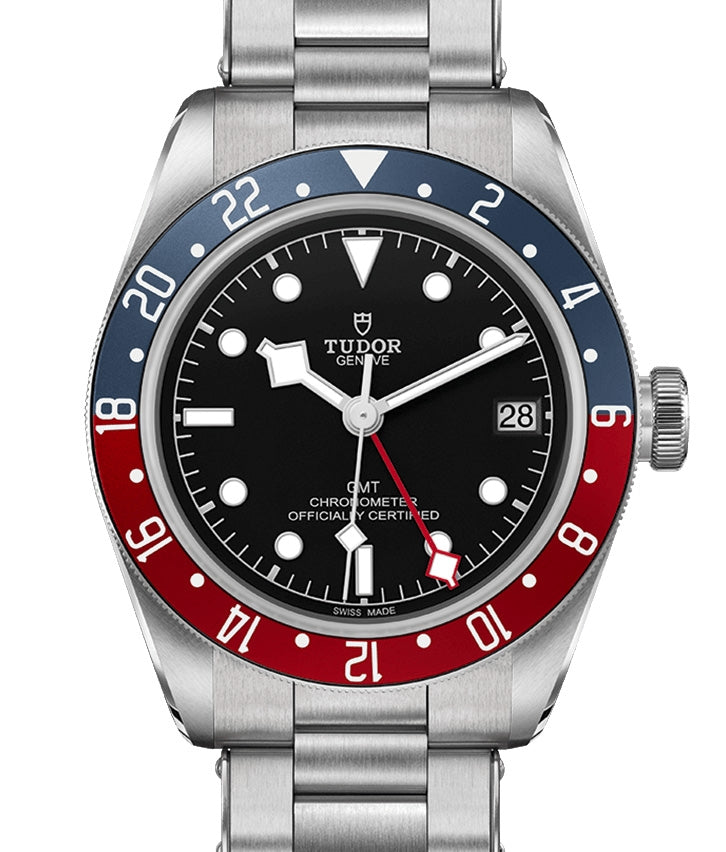 Tudor Black Bay GMT "Pepsi" Stainless Steel Blue Red Bezel Riveted Bracelet 79830RB-0001