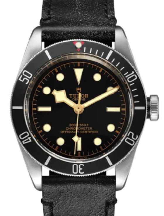 Tudor Black Bay Stainless Steel 41mm Black Dial Leather Strap M79230N-0008