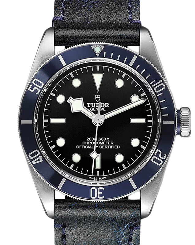 Tudor Black Bay Steel 41mm Black Dial Aged Leather Strap M79230B-0007
