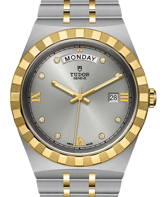 Tudor Royal Steel Yellow Gold 41mm Silver Diamond Dial M28603-0002 - BRAND NEW