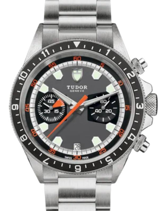 Tudor Sport Watches Heritage Chrono Stainless Steel 42mm Grey/Black Dial Bracelet M70330N-0006