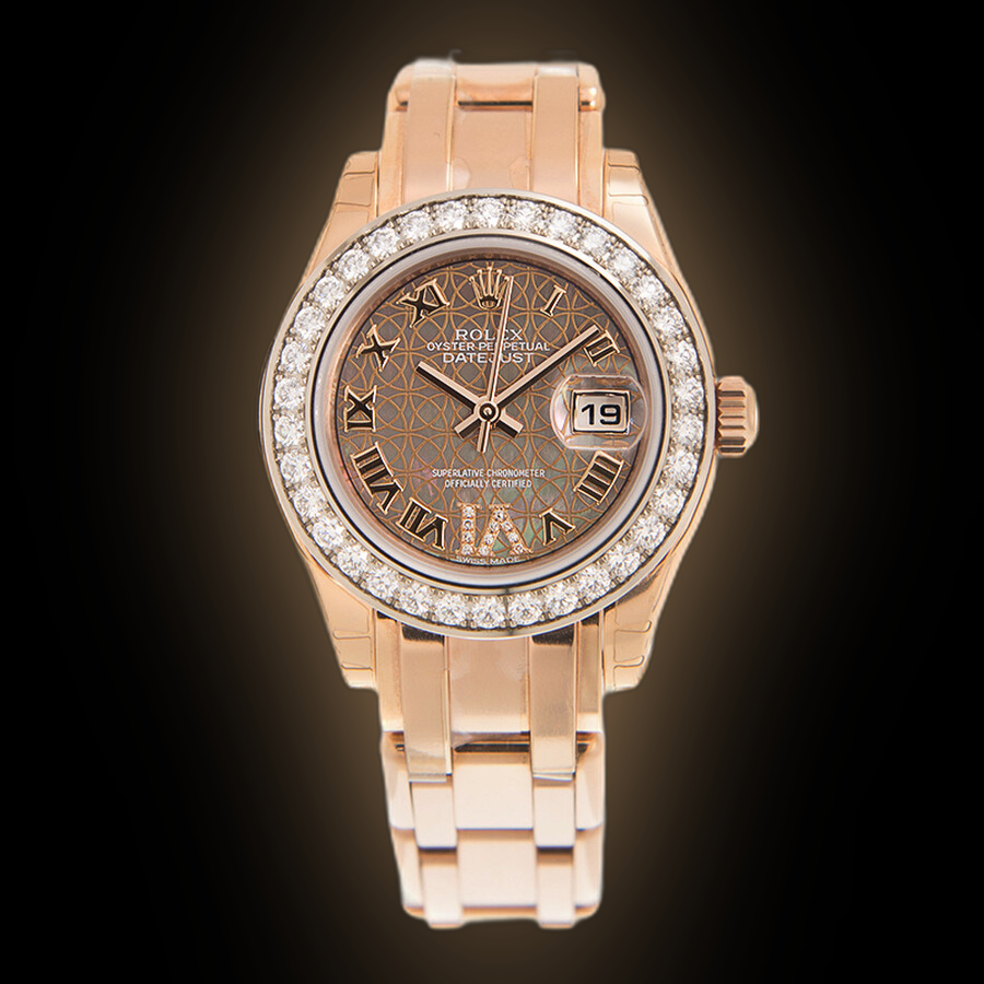 Rolex Pearlmaster 29 29 mm 80285 Chocolate Roman Rose Gold Chocolate