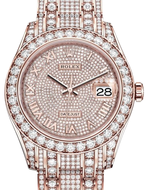 Rolex Pearlmaster 39 86405RBR Rose Gold Diamond Dial Diamond Bezel Pearlmaster Bracelet