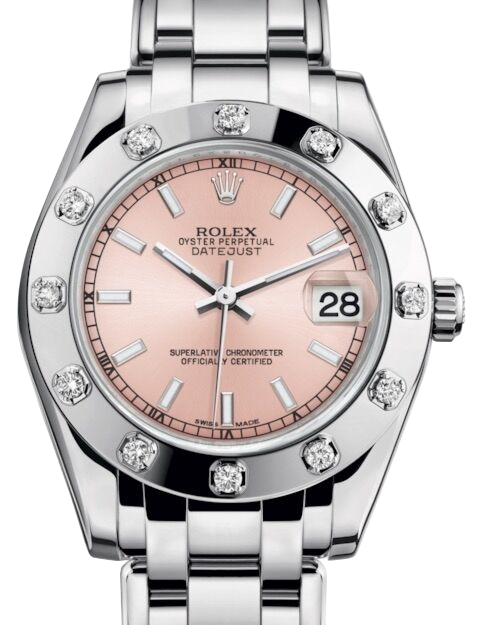 Rolex Pearlmaster 34 81319 34mm White Gold Mother-of-Pearl Diamond Bezel Pearlmaster Bracelet