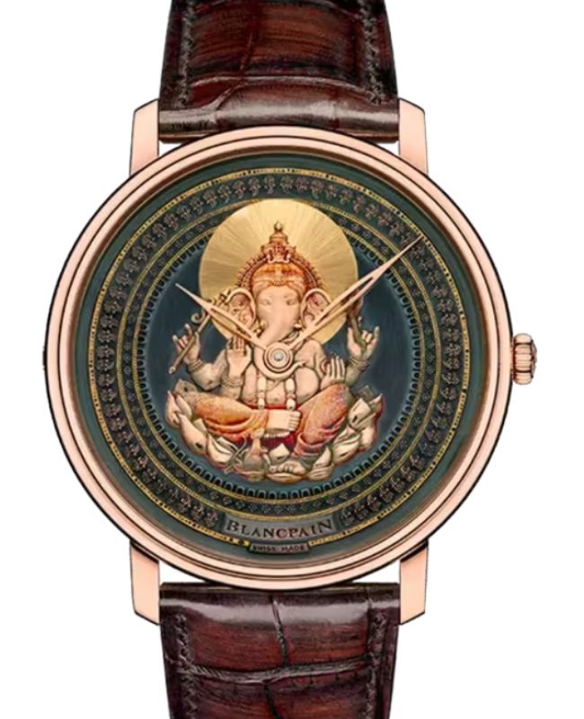 Blancpain Métiers D'Art Shakudō Red Gold 45mm Green Dial Leather Strap 6615 3615 55B - BRAND NEW
