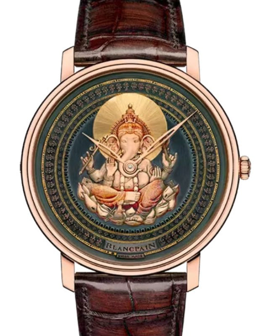 Blancpain Metiers D'Art Shakudō Red Gold 45mm Green Dial Leather Strap 6615 3615 55B - BRAND NEW