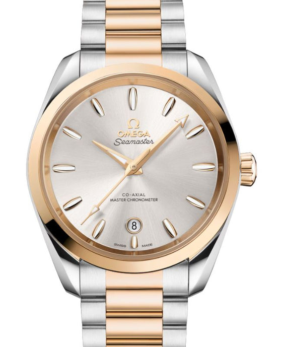 Omega Seamaster Aqua Terra 150M Shades Co-Axial Master Chronometer Steel Moonshine Gold 38mm Silver Dial 220.20.38.20.02.002 - BRAND NEW