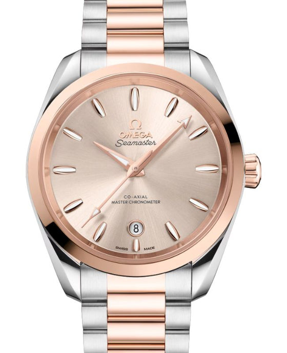 Omega Seamaster Aqua Terra 150M Shades Co-Axial Master Chronometer Steel Sedna Gold 38mm Linen Dial 220.20.38.20.09.001 - BRAND NEW