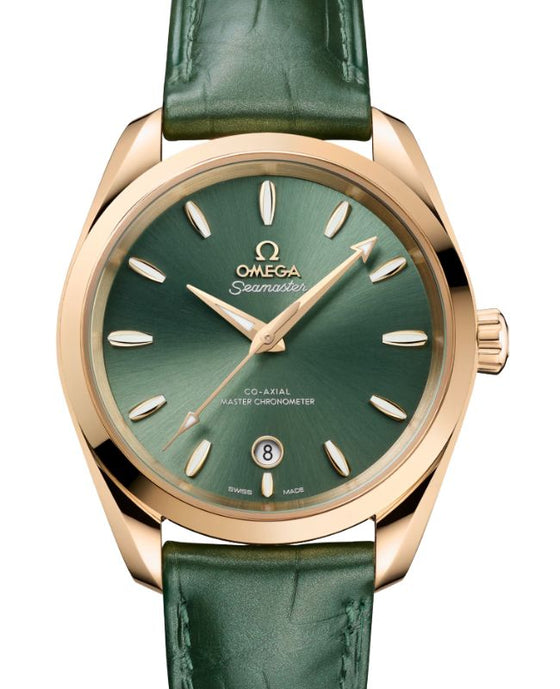 Omega Seamaster Aqua Terra 150M Shades Co-Axial Master Chronometer Moonshine Gold 38mm Green Dial 220.53.38.20.10.001 - BRAND NEW
