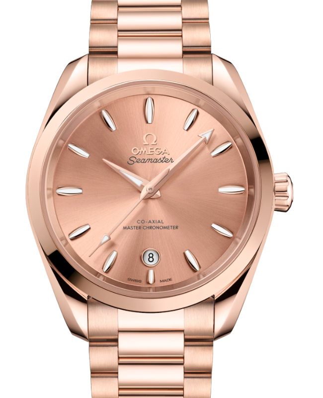 Omega Seamaster Aqua Terra 150M Shades Co-Axial Master Chronometer Sedna Gold 38mm Pink Dial 220.50.38.20.10.001 - BRAND NEW