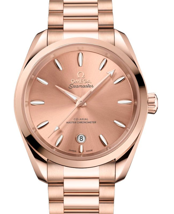 Omega Seamaster Aqua Terra 150M Shades Co-Axial Master Chronometer Sedna Gold 38mm Pink Dial 220.50.38.20.10.001 - BRAND NEW