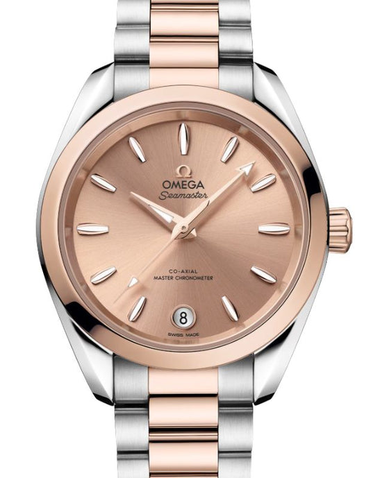 Omega Seamaster Aqua Terra 150M Co-Axial Master Chronometer Steel Sedna Gold 34mm Pink Dial 220.20.34.20.10.001 - BRAND NEW