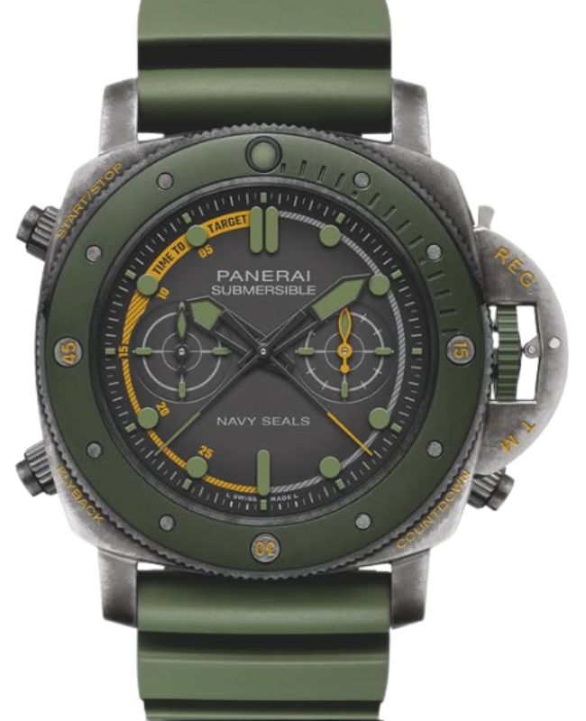Panerai Submersible Chrono Navy SEALs Experience Edition 47mm Black Dial Rubber Strap PAM01402 - BRAND NEW