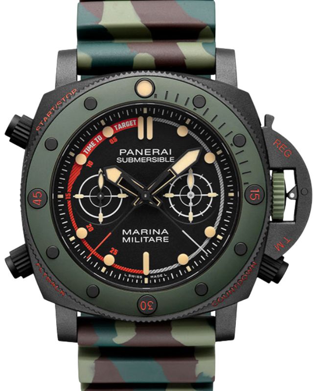 Panerai Submersible Forze Speciali Experience Titanium 47mm Black Dial Rubber Strap PAM01238