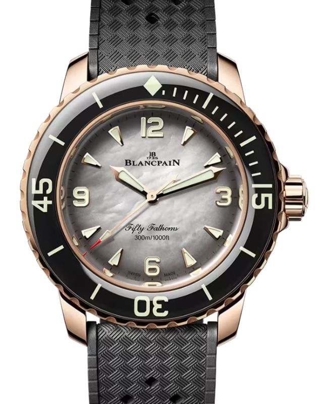 Blancpain Fifty Fathoms Automatique Red Gold 38.20mm Sapphire Bezel Black Mother of Pearl Dial 5007 3644A B64B - BRAND NEW